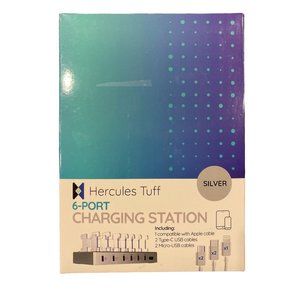 Hercules Tuff Silver 6 Port Charging Station LED for Apple